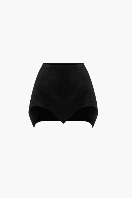 Black Velvet Mini Skirt