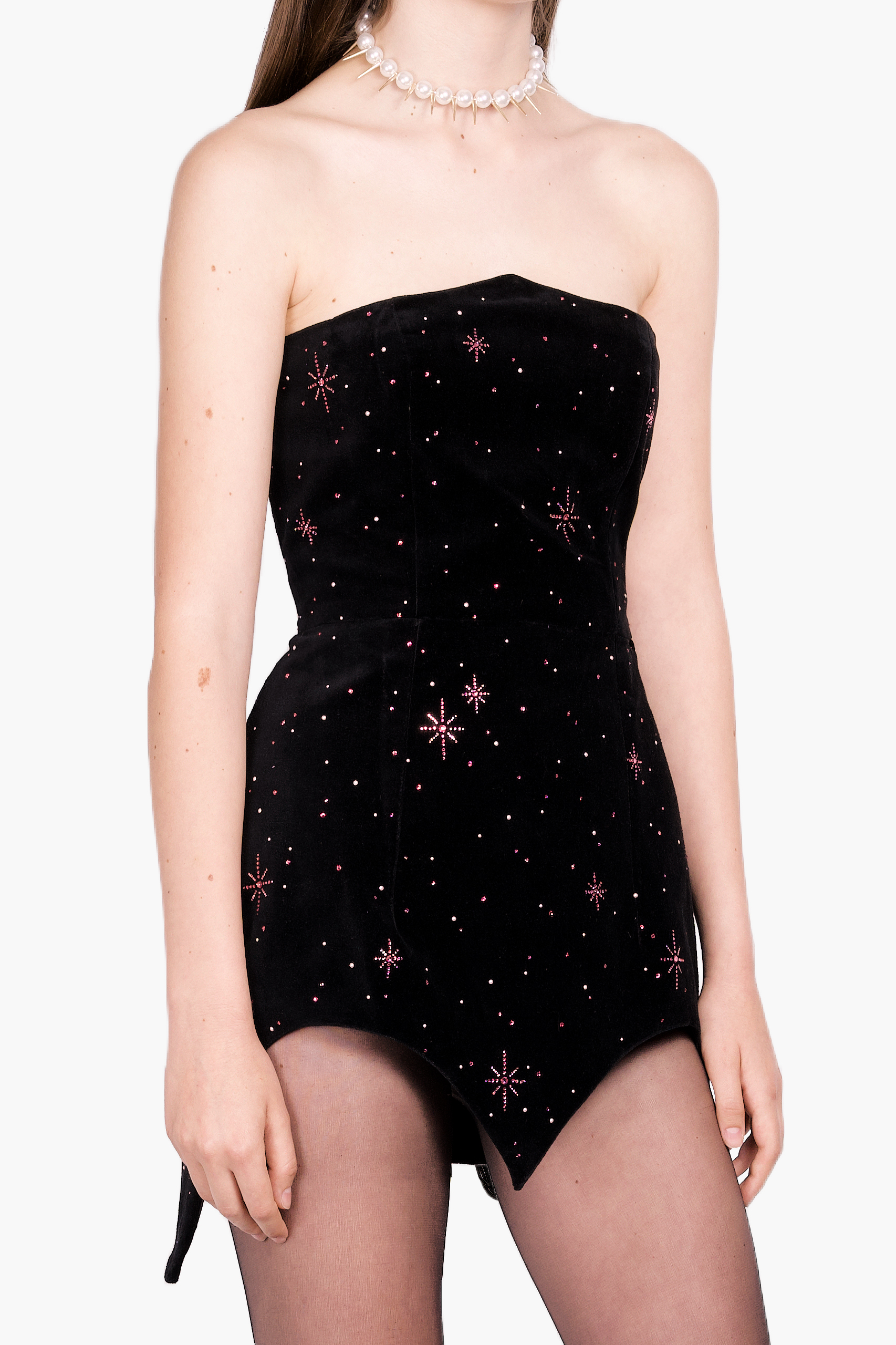 Swarovski starry night crystals black mini dress - COMPTE SPAIN