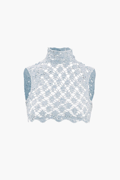 Blue crochet top