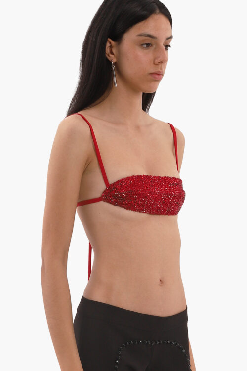 Red crystal bra