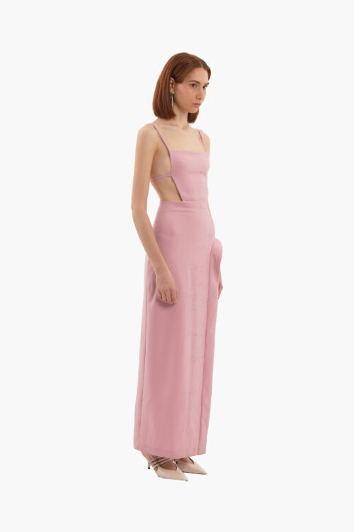 Crystal pink bow dress