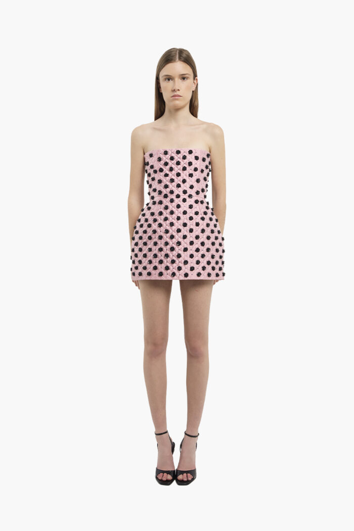 Pink Quilted Mini Dress - Image 4