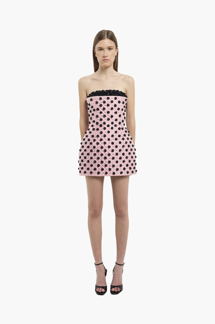 Pink Quilted Mini Dress - Image 7