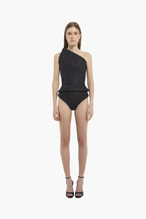 Black tweed corset
