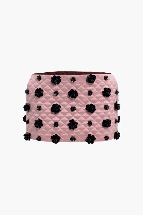 Pink Quilted Mini Skirt