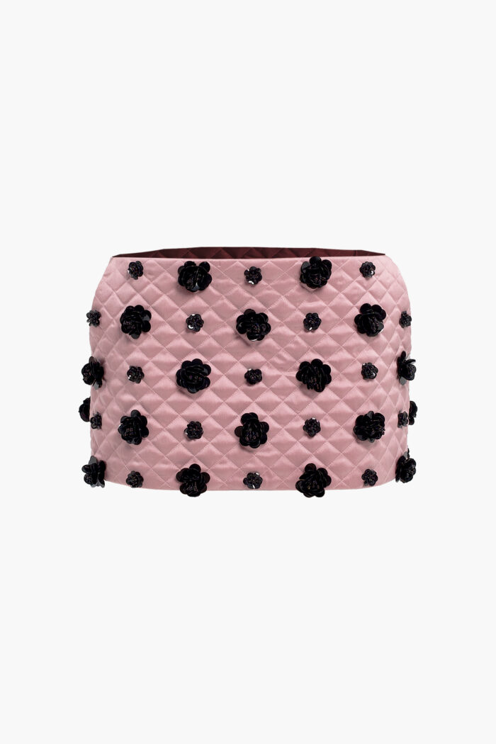 Pink Quilted Mini Skirt