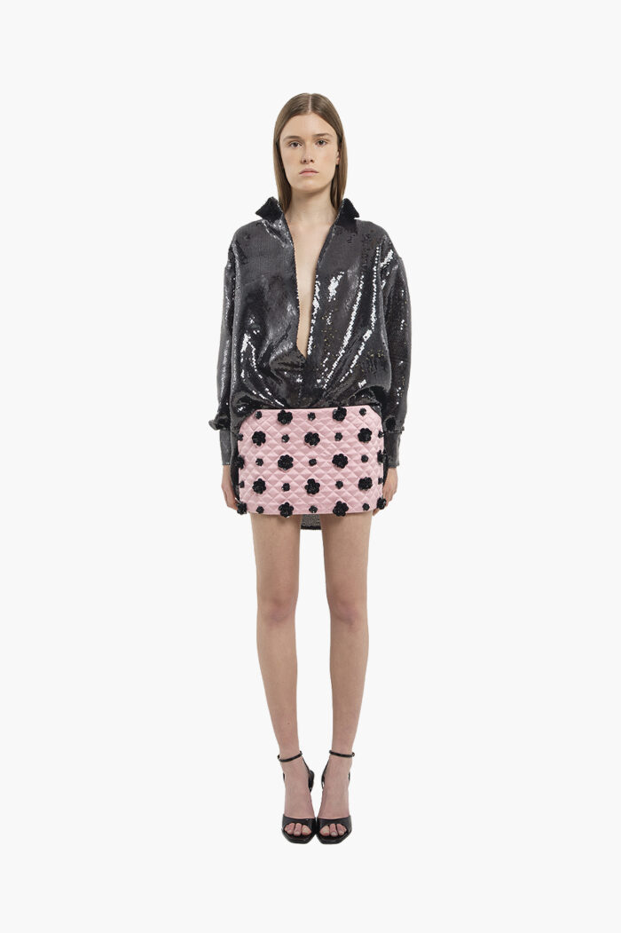 Pink Quilted Mini Skirt - Image 4
