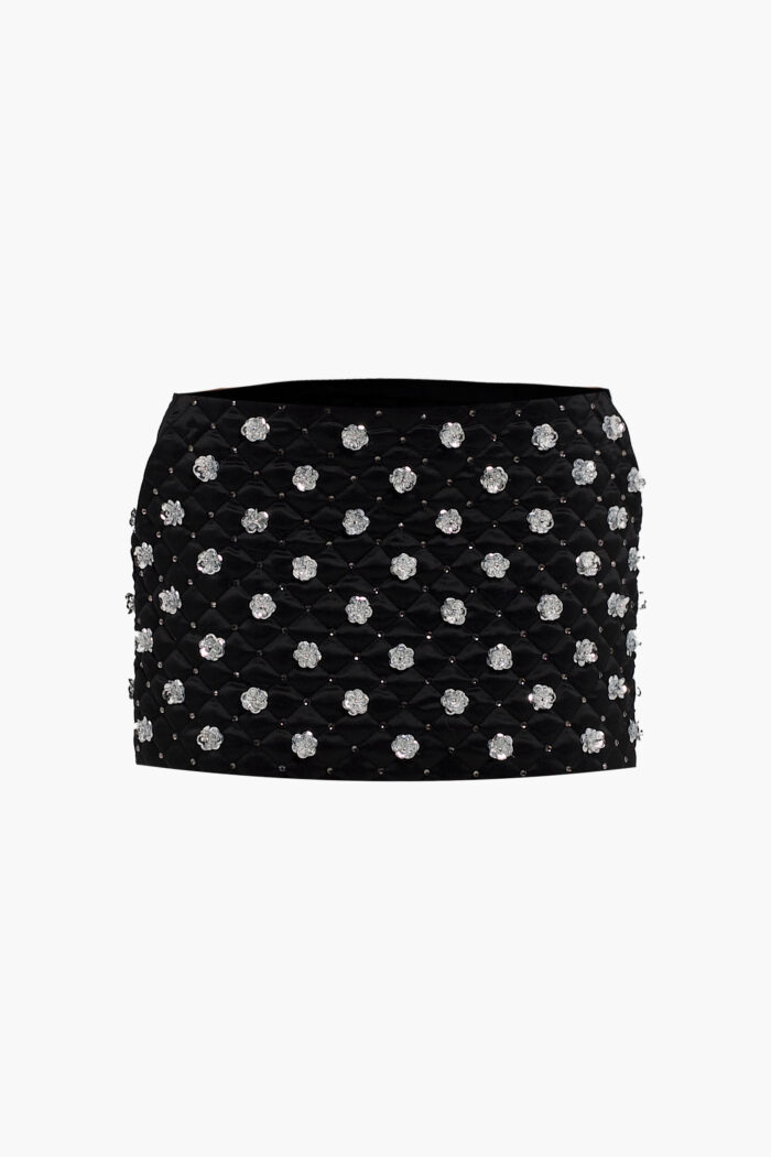 Black Quilted Mini Skirt