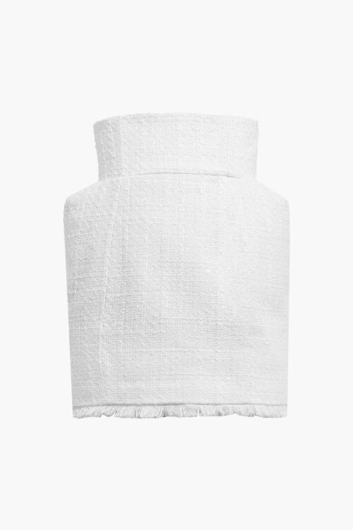 White tweed mini skirt