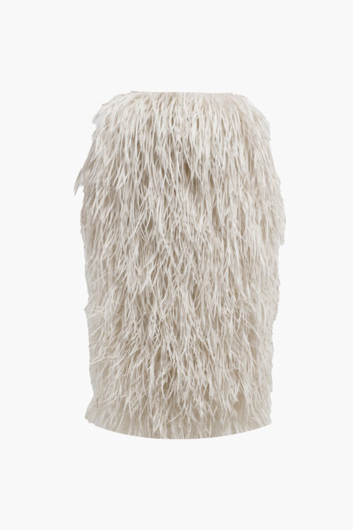 White Feather Midi Skirt