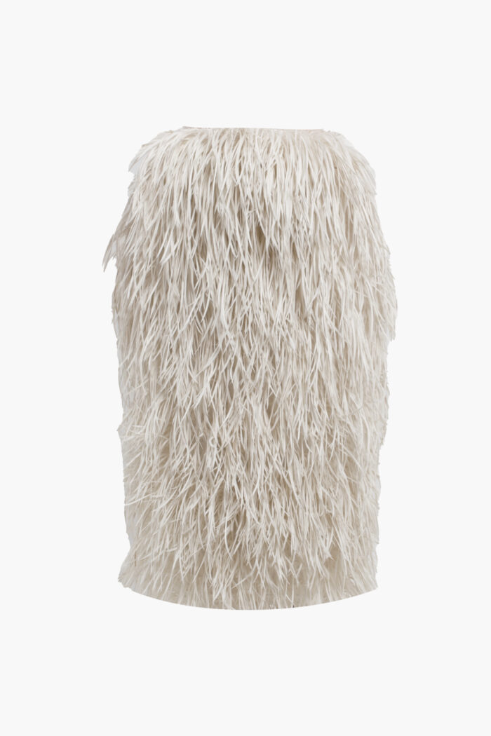 White Feather Midi Skirt