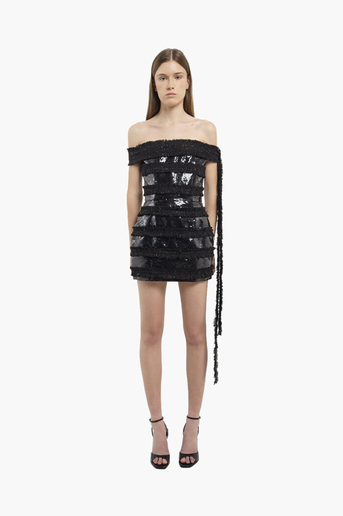 Black Strapless Mini Dress - Image 5