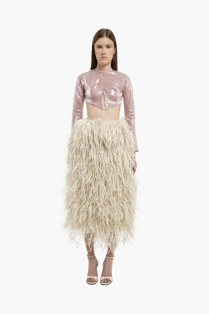 Pink Sequin Crop Top - Image 5