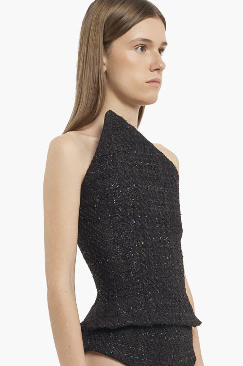 Black tweed corset