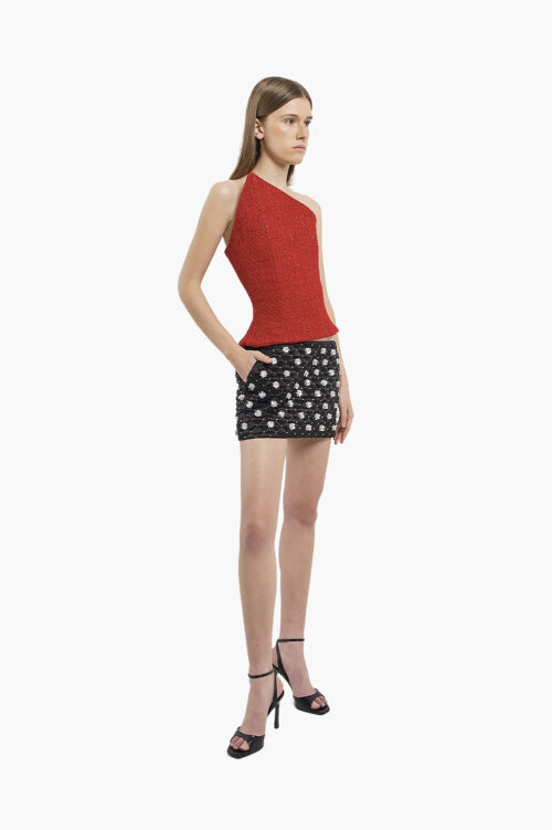 Red tweed corset