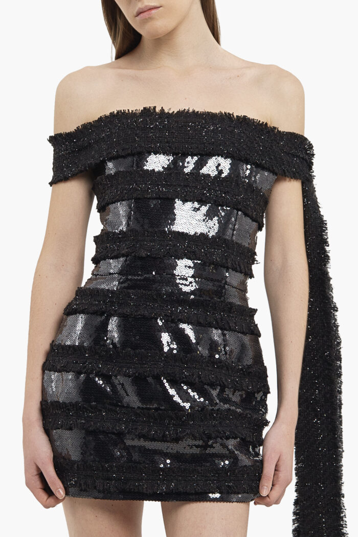 Black Strapless Mini Dress - Image 3