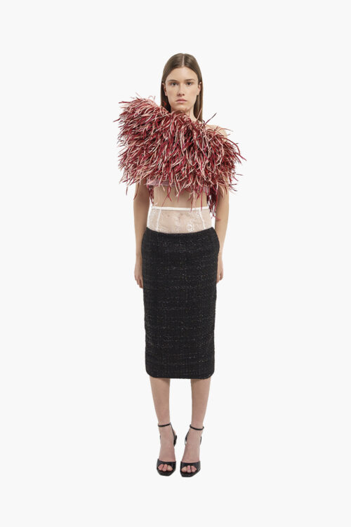 Pink & Burgundy Feather Corset Top