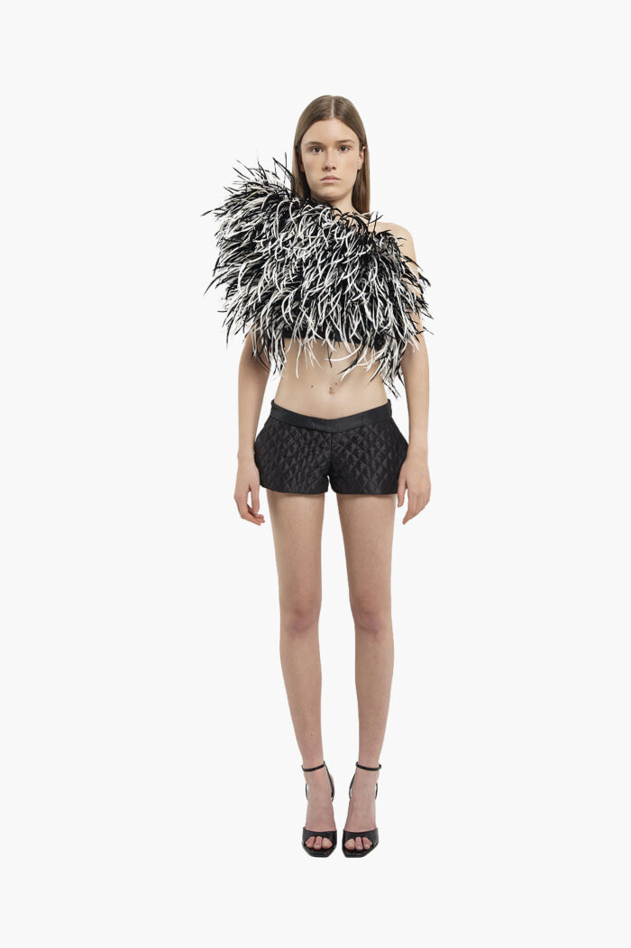 Black & white Feather Corset Top - Image 3