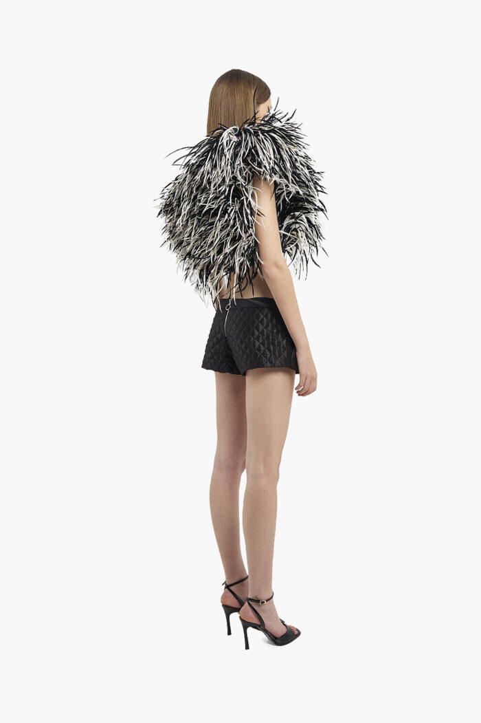 Black & white Feather Corset Top - Image 5