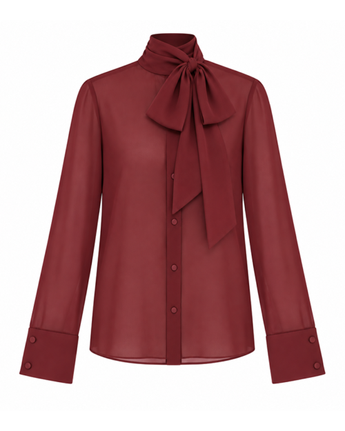 (Custom) Georgette bow shirt